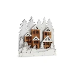 Figura Decorativa Krist+ Blanco Marrón Pueblo 44 x 44,7 x 6 cm Navidad