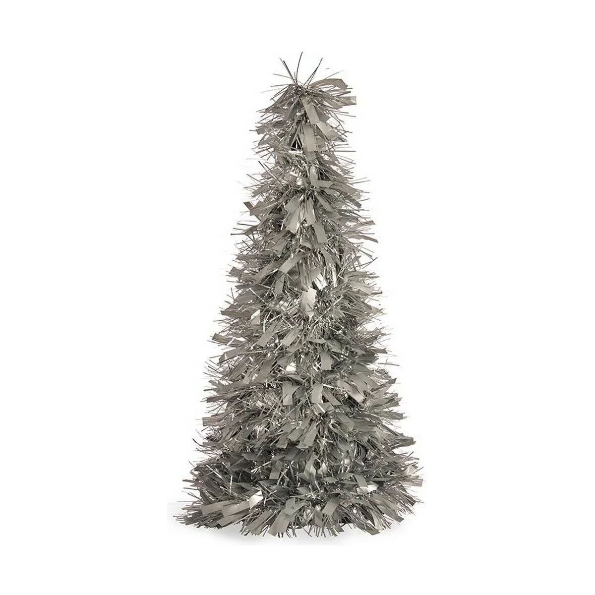 Árbol de Navidad Krist+ Plateado Plata Polipropileno PET Plástico Mate Espumillón 18 x 18 x 45,5 cm 27 x 45,5 x 27 cm