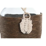 Jarrón Home ESPRIT Transparente Marrón oscuro Cristal Natural Colonial 26 x 26 x 39 cm