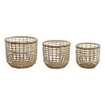 Juego de Cestas DKD Home Decor Marrón Natural (3 Piezas) (3 Unidades)