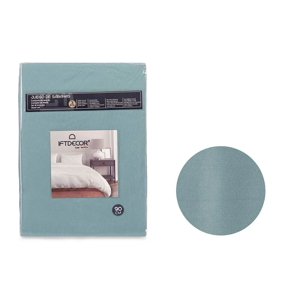 Juego de Sábanas Gift Decor Verde Cama de 90 3 Piezas