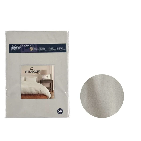 Juego de Sábanas Gift Decor Gris Cama de 90 3 Piezas