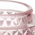 Portavelas Gift Decor Rosa Vidrio 9 x 8,8 x 9 cm