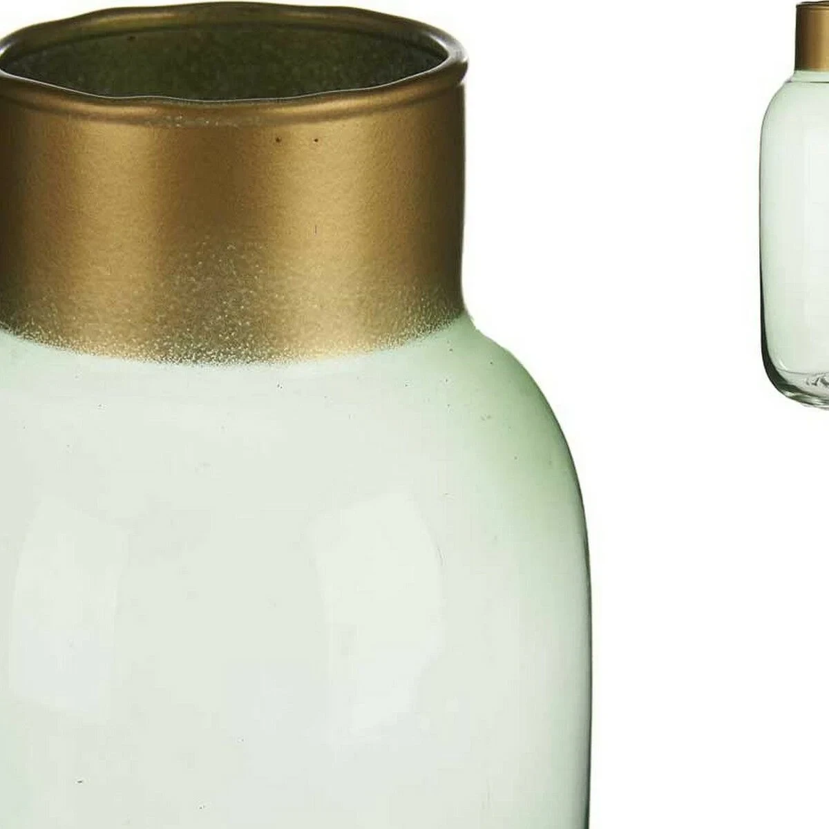 Jarrón Gift Decor Verde Dorado Vidrio Liso 11,5 x 24 x 11,5 cm