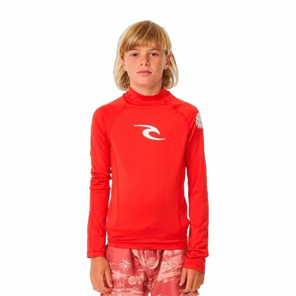 Camiseta de Baño Rip Curl Wave Upf L/S Rojo