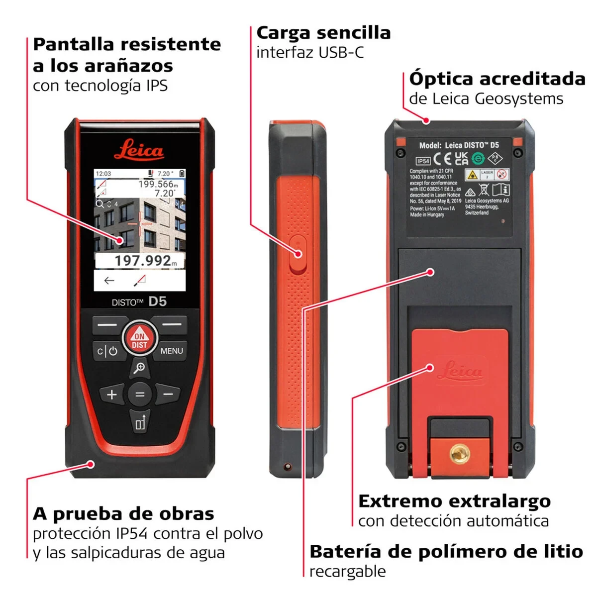 Telémetro Leica Geosystems DISTO D5 200 m