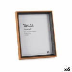 Marco de Fotos Gift Decor Marrón Negro Cristal Madera MDF (6 Unidades)