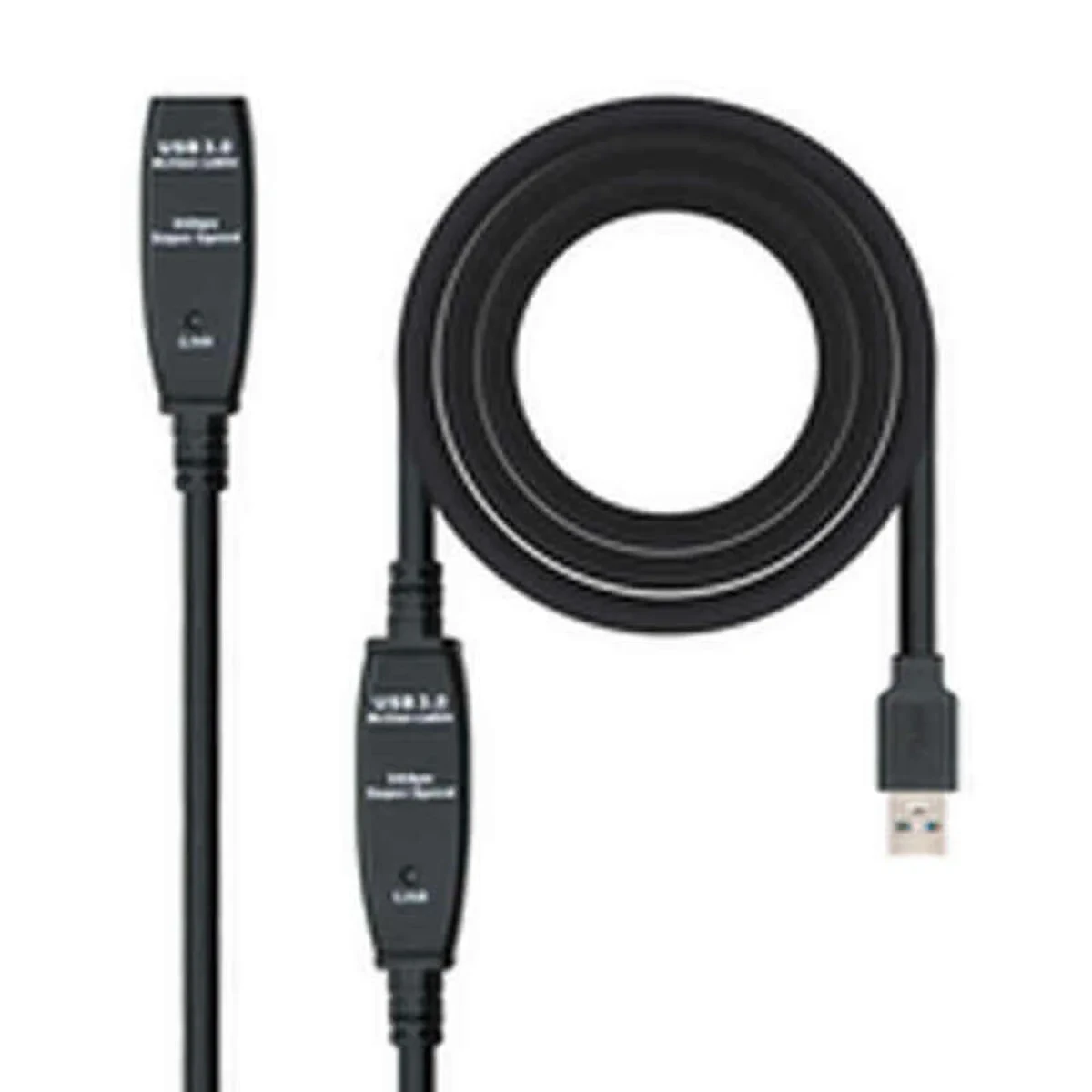 Cable Alargador USB NANOCABLE 10.01.0313 Negro 15 m 5 Gbps