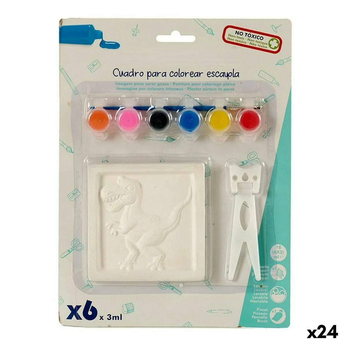 Juego Pinta y Colorea Pincello 2 x 29 x 22 cm Cuadro (24 Unidades)