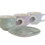 Juego de Café DKD Home Decor Azul Blanco Verde Lila Metal Dolomita 180 ml