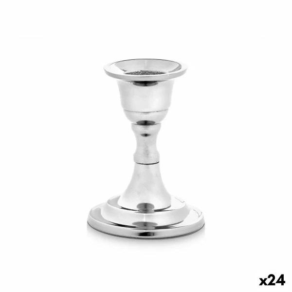 Candelabro Gift Decor Plateado Plata Aluminio 4,5 x 9 x 6 cm 6,3 x 8,5 x 6,3 cm (24 Unidades)