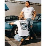 Camiseta de Manga Corta Hombre RADIKAL  NICE TRACTOR NEAR THE BULLS Blanco L