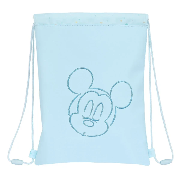 Bolsa Mochila con Cuerdas Mickey Mouse Baby Azul claro 26 x 34 cm