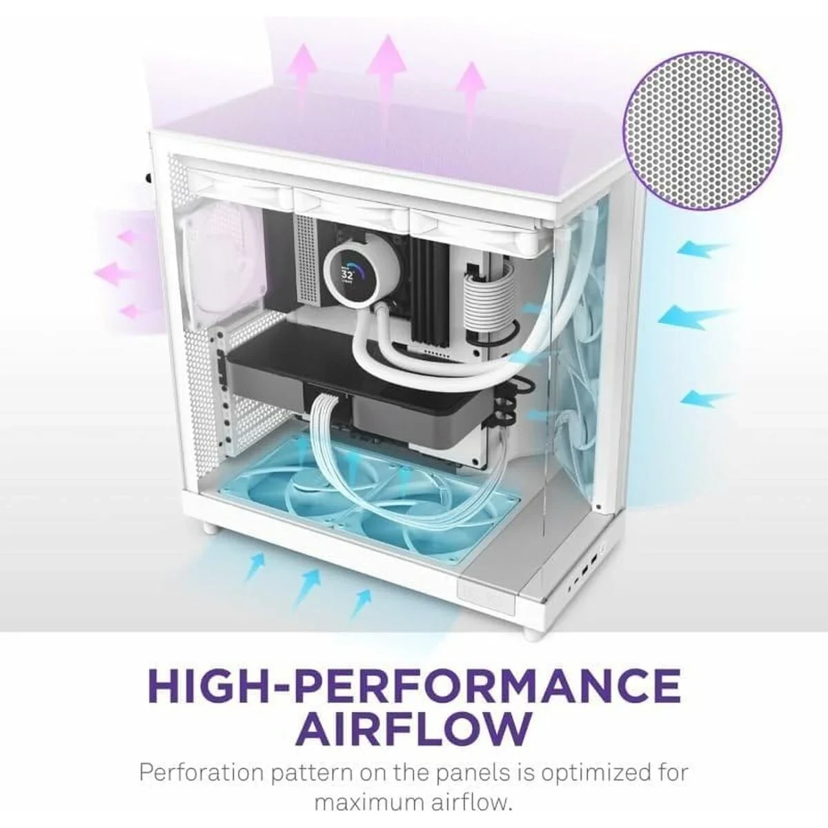 Caja Semitorre ATX NZXT CC-H61FW-01 Blanco