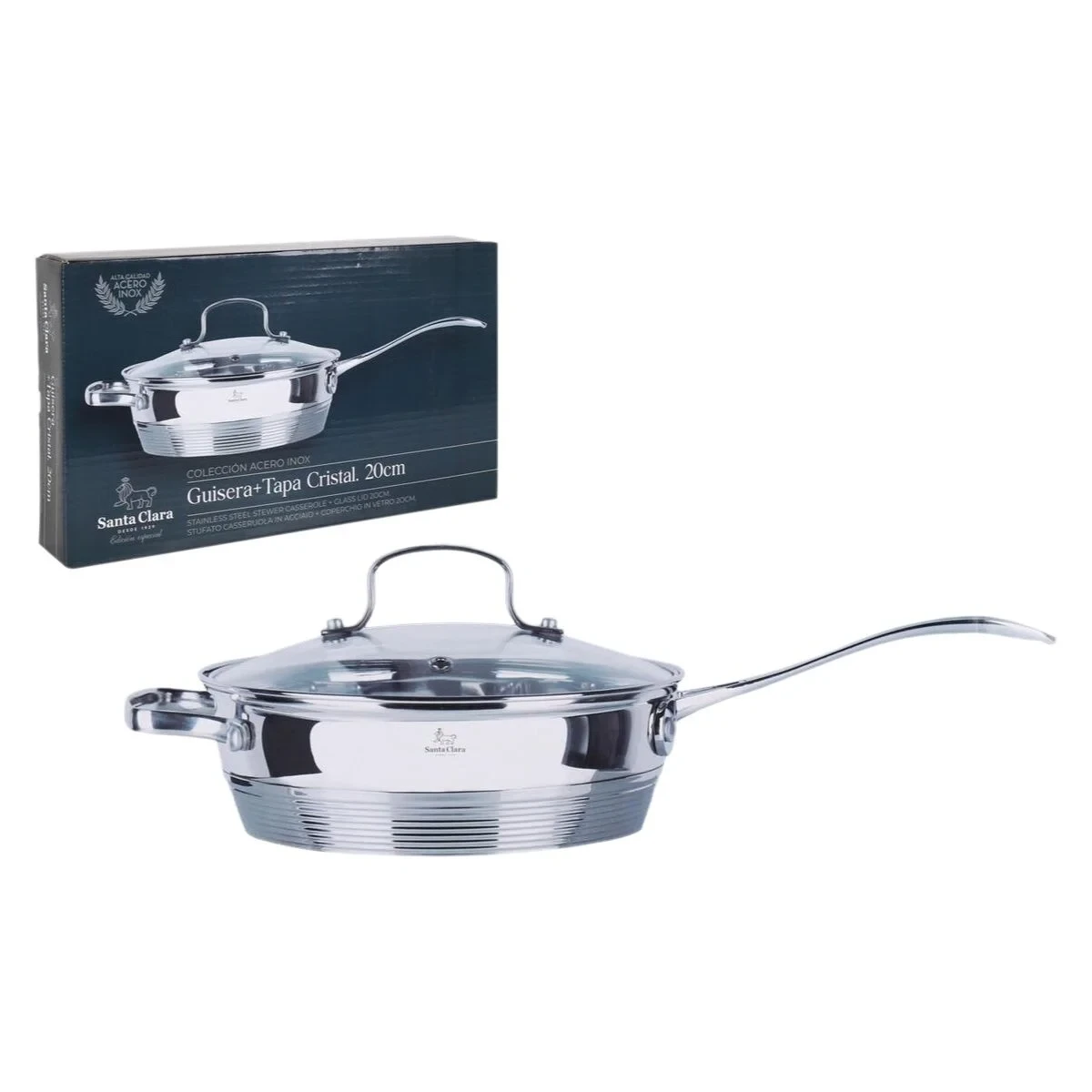 Olla con Tapa Santa Clara Santa clara Ø 21,5 x 43 x 5,5 cm (2 Unidades)