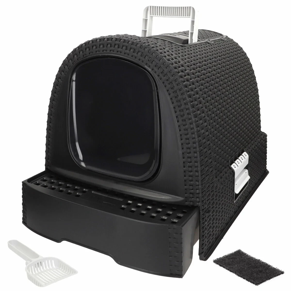 Arenero para Gatos Curver Antracita 51 x 38,5 x 39,5 cm Plástico (Plástico)