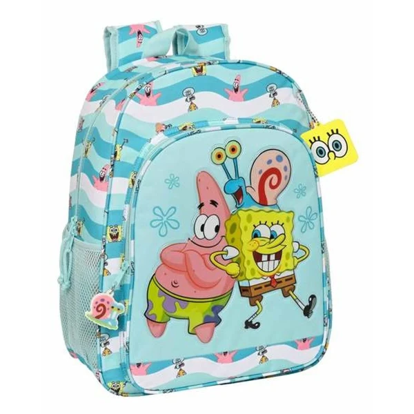 Mochila Escolar Spongebob Stay positive Azul Blanco