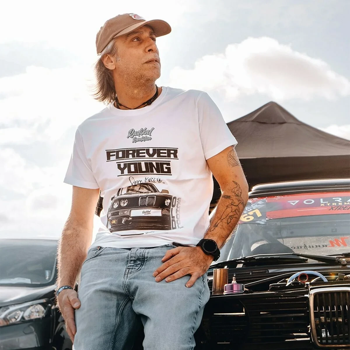 Camiseta de Manga Corta Hombre RADIKAL FOREVER YOUNG Blanco L