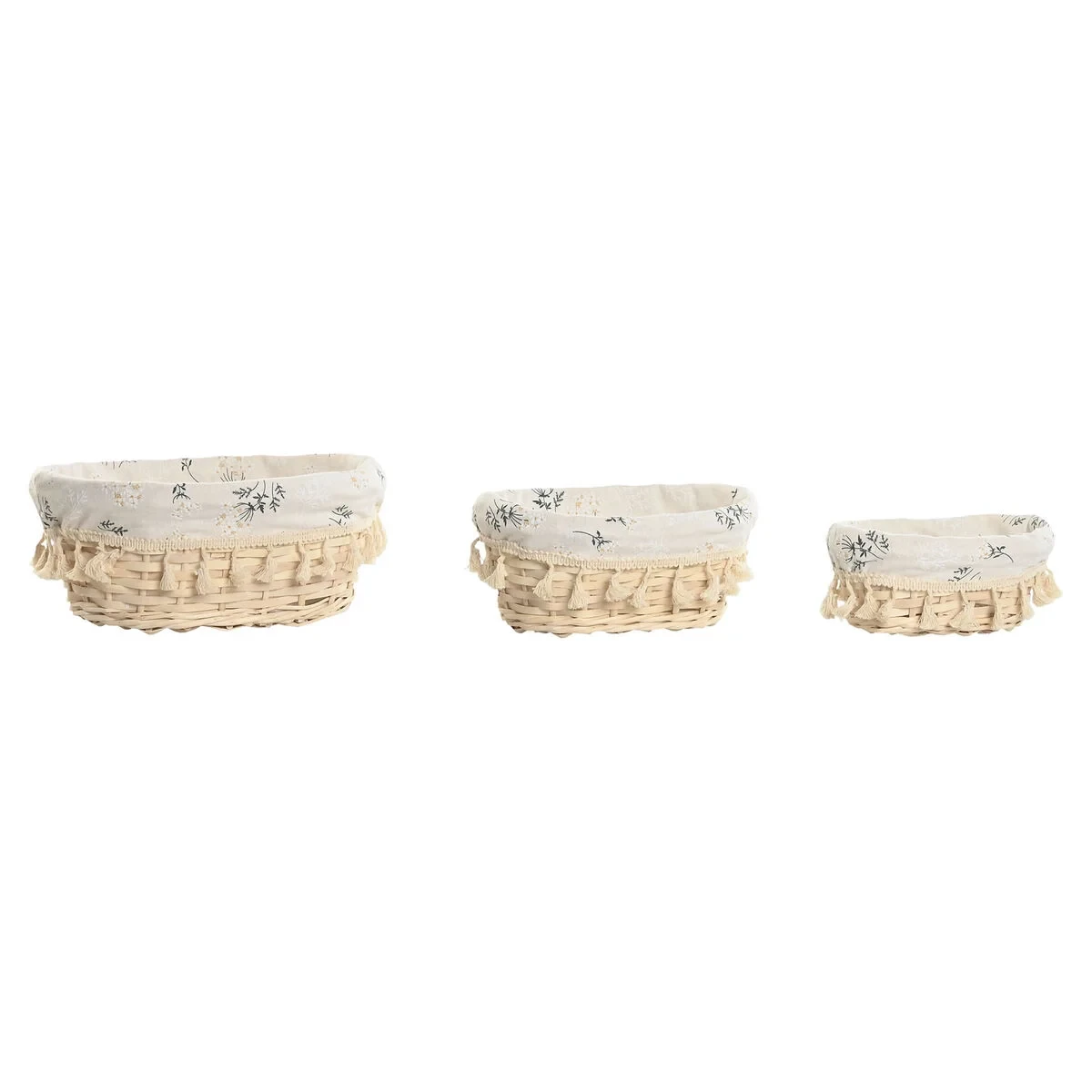 Juego de Cestas Home ESPRIT Mimbre 29 x 22 x 12 cm