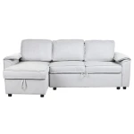 Sofá Cama Home ESPRIT Gris claro Moderno 220 x 153 x 88 cm