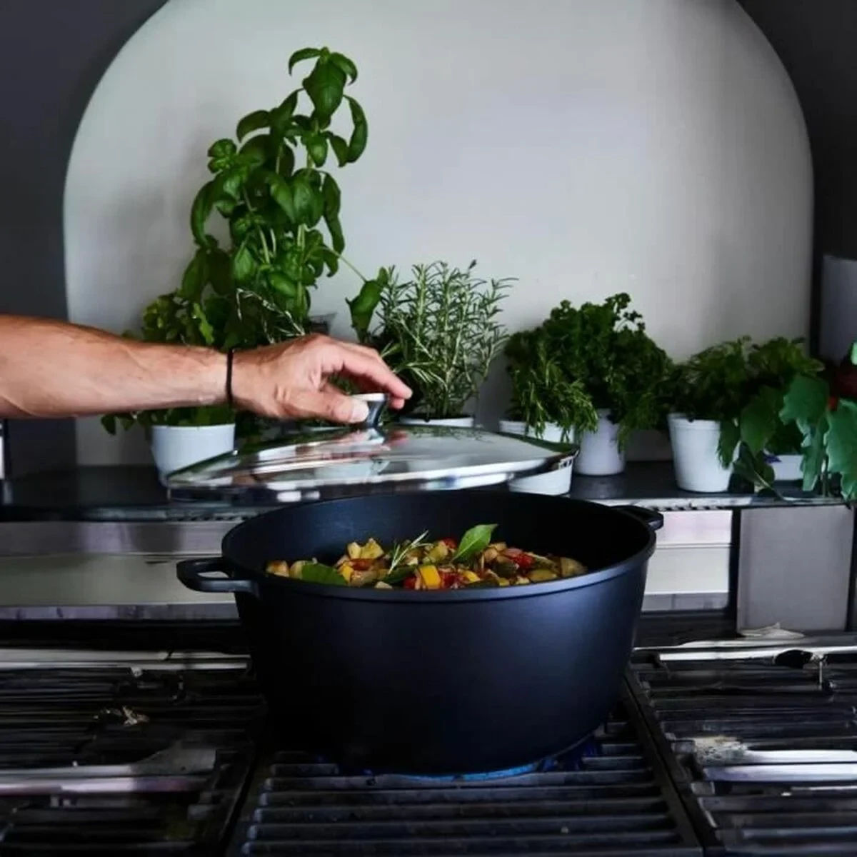 Cacerola Con Tapa Baumalu Negro 13,4 L Ø 36 cm