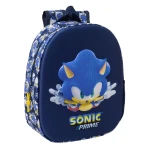 Mochila Escolar Sonic City Azul 27 x 33 x 10 cm
