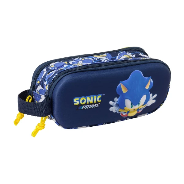 Portatodo Doble Sonic City Azul 21 x 8 x 6 cm 3D