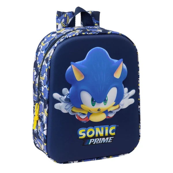 Mochila Escolar Sonic City Azul 22 x 27 x 10 cm