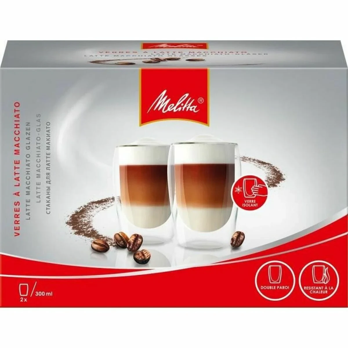 Vaso Melitta Machiatto Transparente 300 ml Café (2 Unidades)
