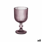 Copa de vino Vivalto Rosa Vidrio 260 ml Rayas (6 Unidades)
