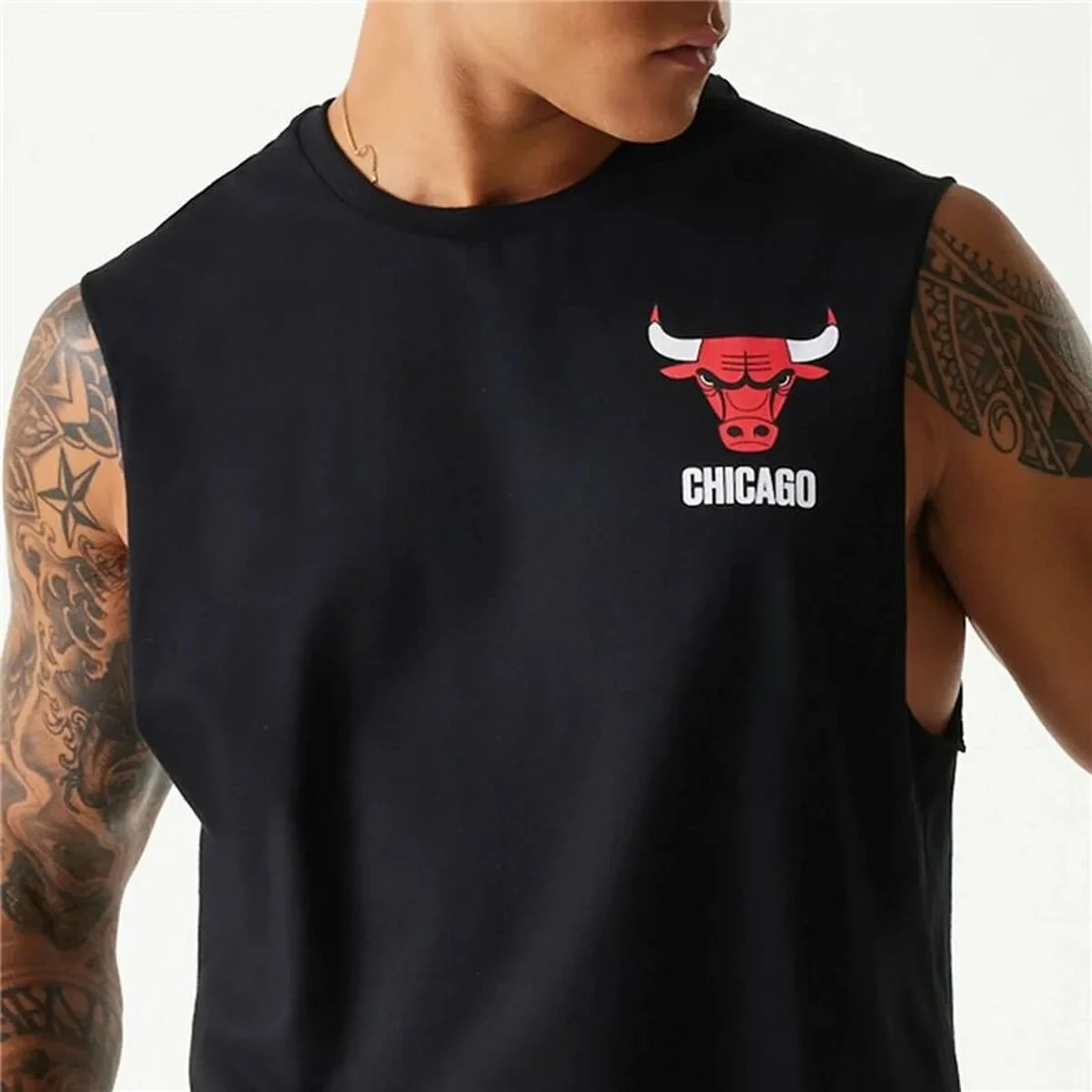 Camiseta de Tirantes Hombre New Era  Chicago Bulls  Negro