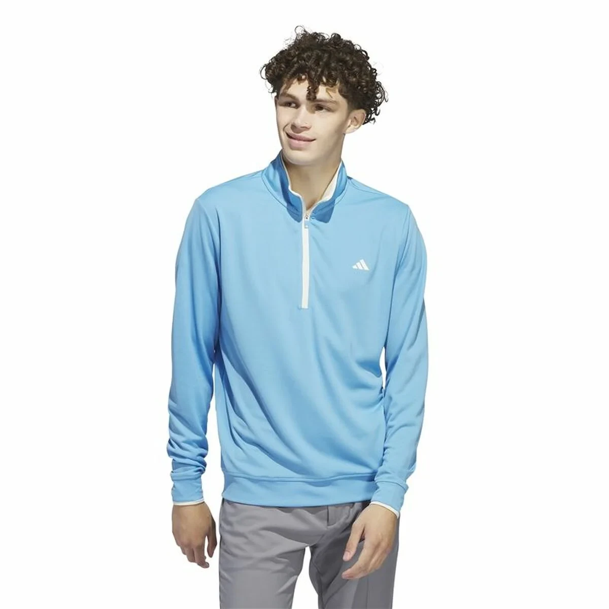 Sudadera sin Capucha Hombre Adidas Lightweight Half-Zip Azul Agua L