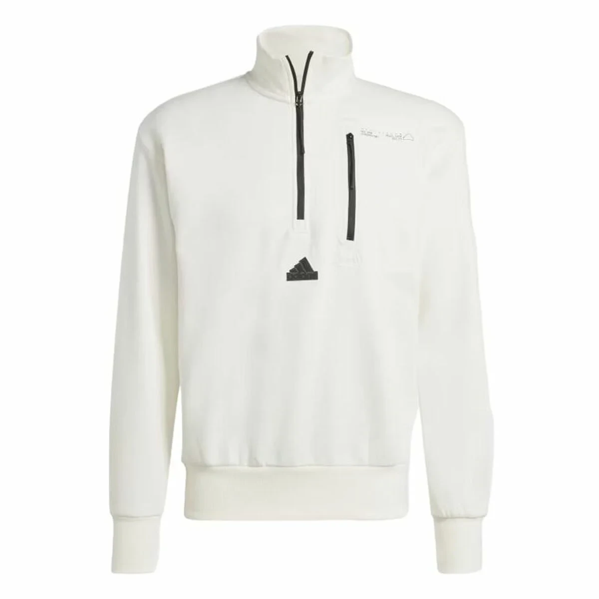 Sudadera sin Capucha Hombre Adidas City Es e Fleece Half-Zip Blanco XXL