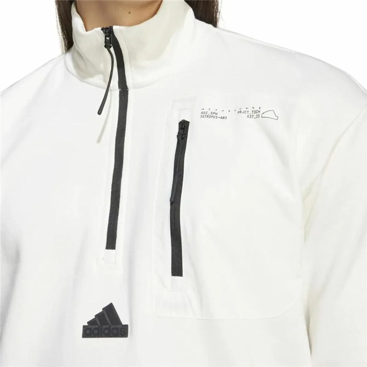 Sudadera sin Capucha Hombre Adidas City Es e Fleece Half-Zip Blanco XXL