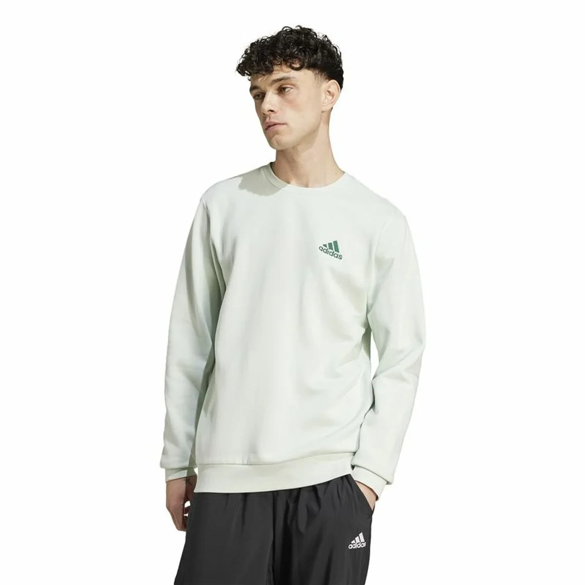 Sudadera sin Capucha Hombre Adidas Essentials Verde XXL