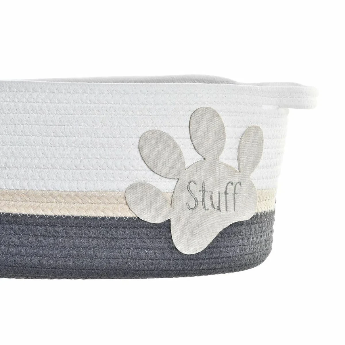 Juego de Cestas DKD Home Decor Blanco Gris Crema 60 x 31 x 25 cm 3 Piezas