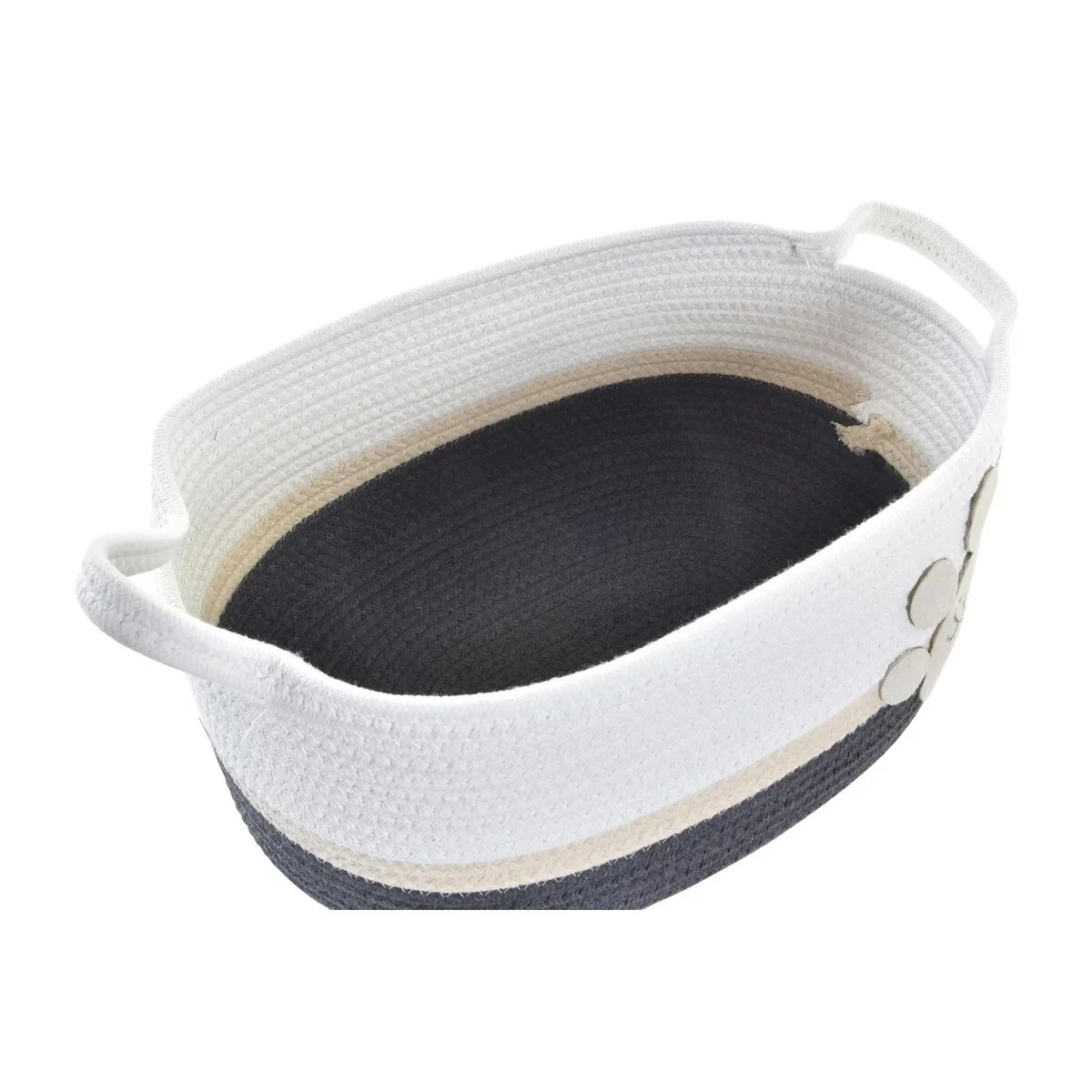 Juego de Cestas DKD Home Decor Blanco Gris Crema 60 x 31 x 25 cm 3 Piezas