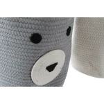 Cesta Decorativa DKD Home Decor Blanco Gris Infantil Oso 25 x 25 x 37 cm (2 Unidades)