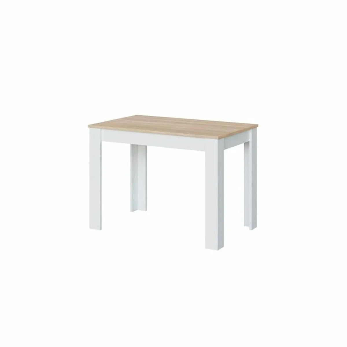 Mesa de Comedor LILIAN Blanco Marrón Madera 109 x 67 x 78 cm