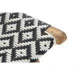 Silla de Jardín DKD Home Decor Blanco Negro Natural PVC Teca 65 x 80 x 68 cm