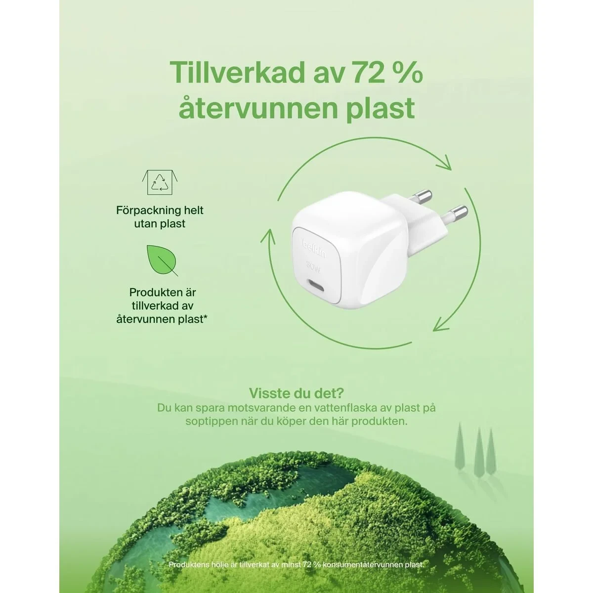 Cable Lightning Belkin WCA008KQWH Blanco 30 W