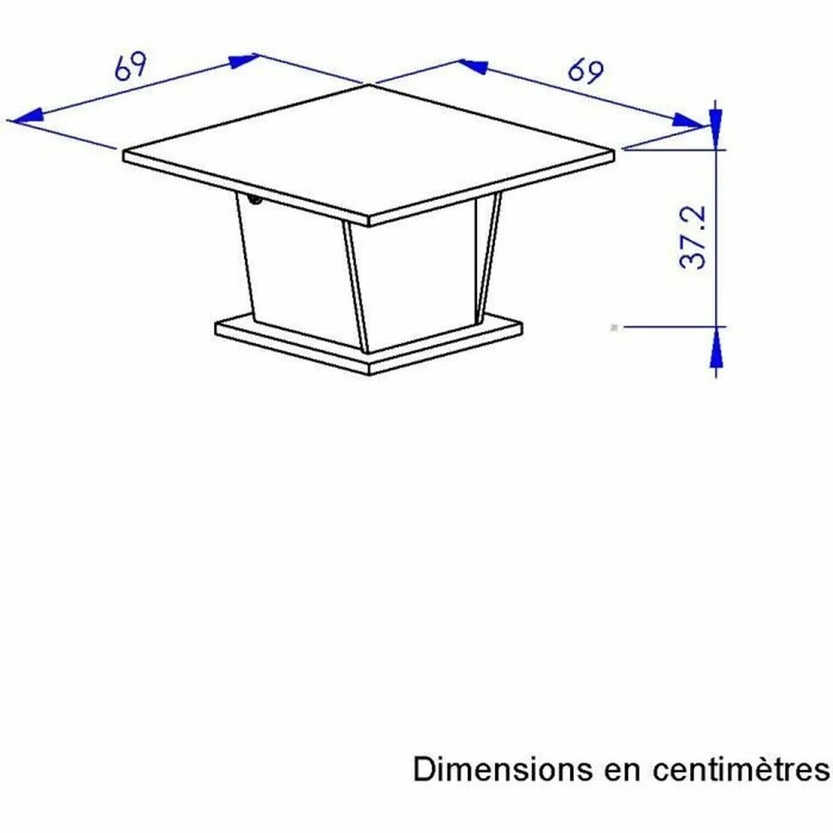 Mesa de Centro Diagone Blanco Roble 69 x 69 x 38 cm