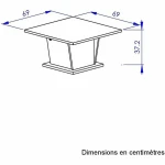 Mesa de Centro Diagone Blanco Roble 69 x 69 x 38 cm