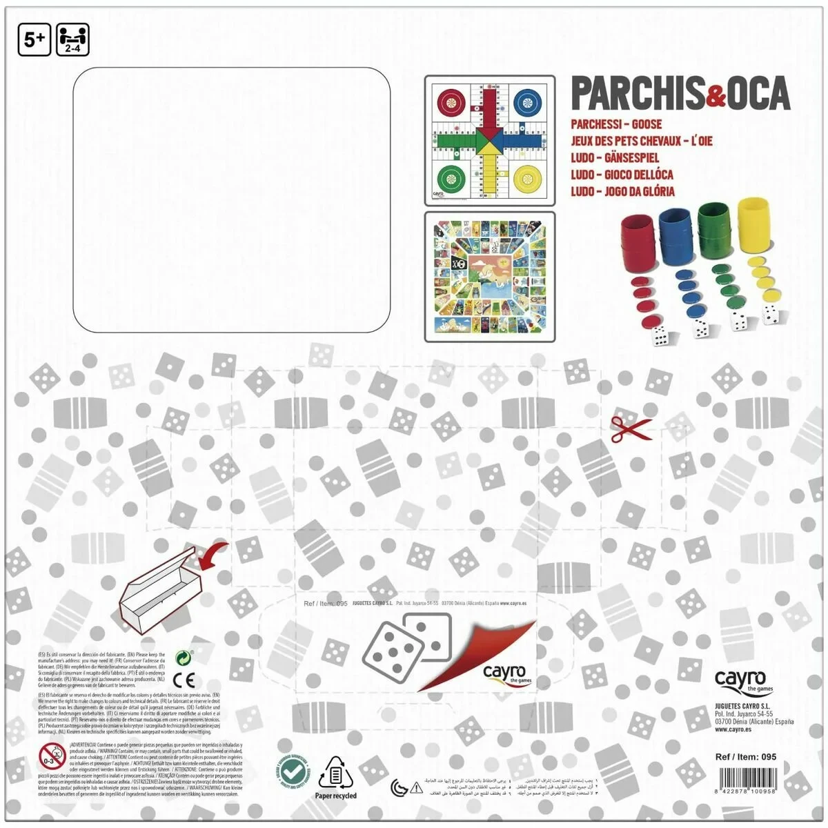 Tablero de Parchís y Oca Cayro Multicolor 250 g