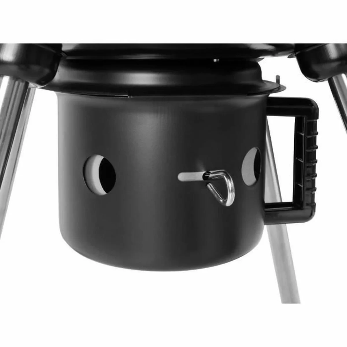 Barbacoa de Carbón con Tapa y Ruedas Fieldmann FZG 1004 Negro Redondo