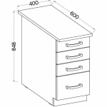 Mueble Auxiliar 60 x 40 x 80,4 cm Gris