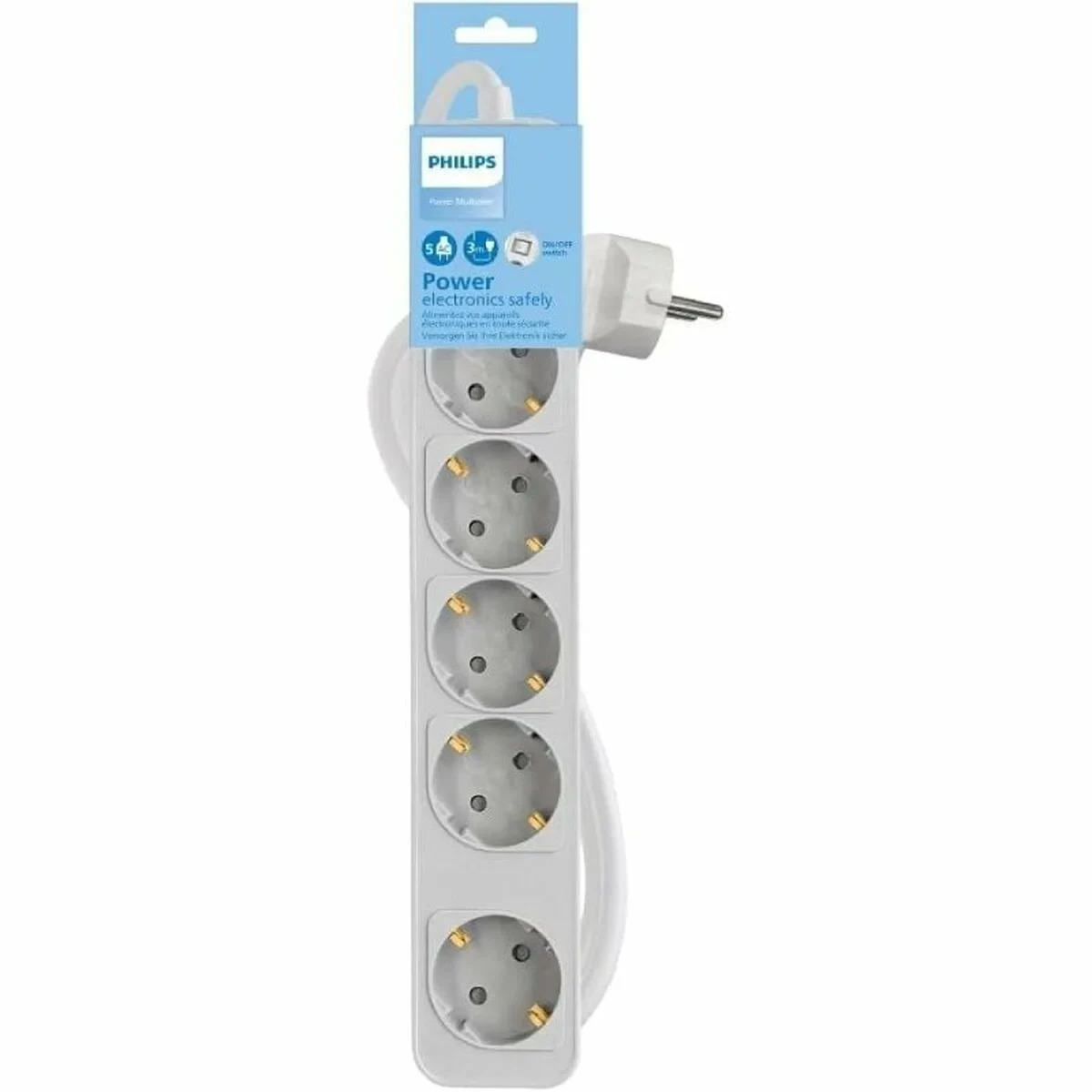 Regleta Enchufes 5 Tomas con Interruptor Philips CHP2154W/12