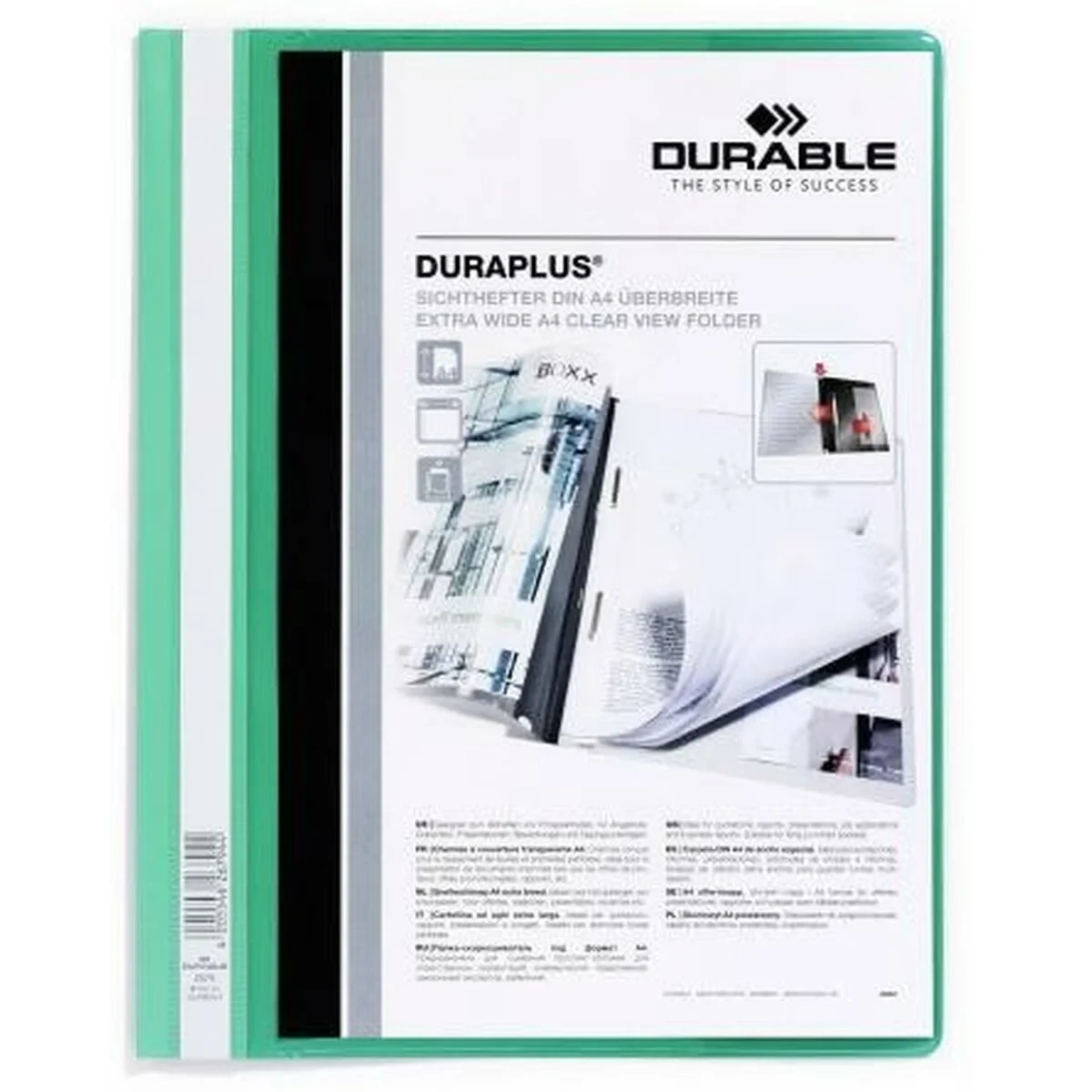 Dosier Durable Fástener Duraplus Transparente Verde A4 (25 Unidades)