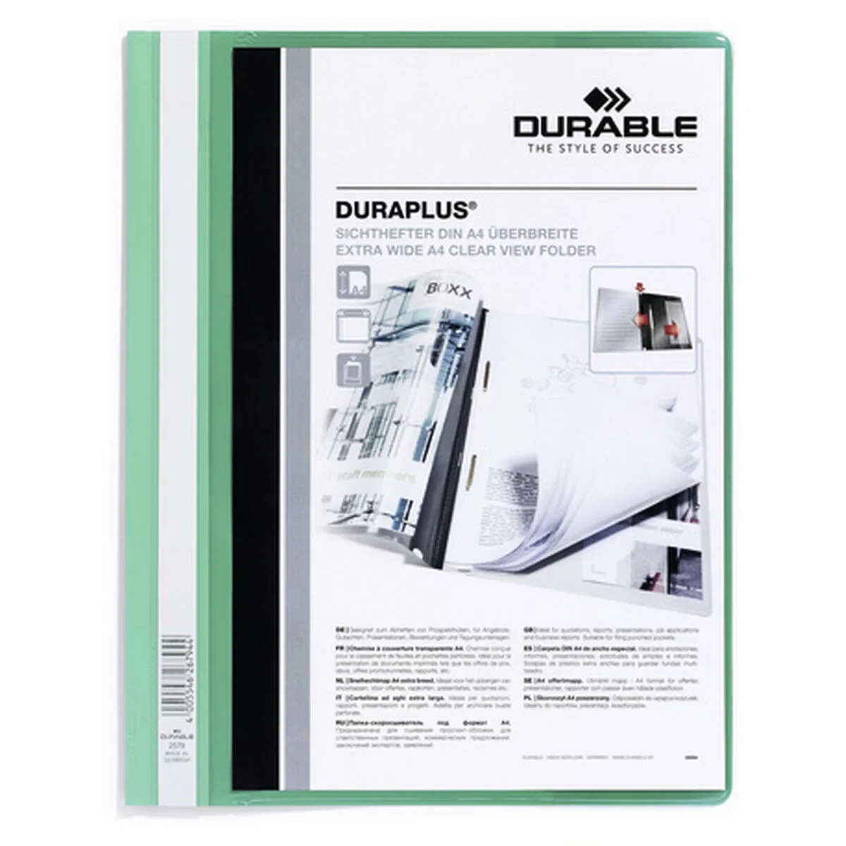Dosier Durable Fástener Duraplus Transparente Verde A4 (25 Unidades)