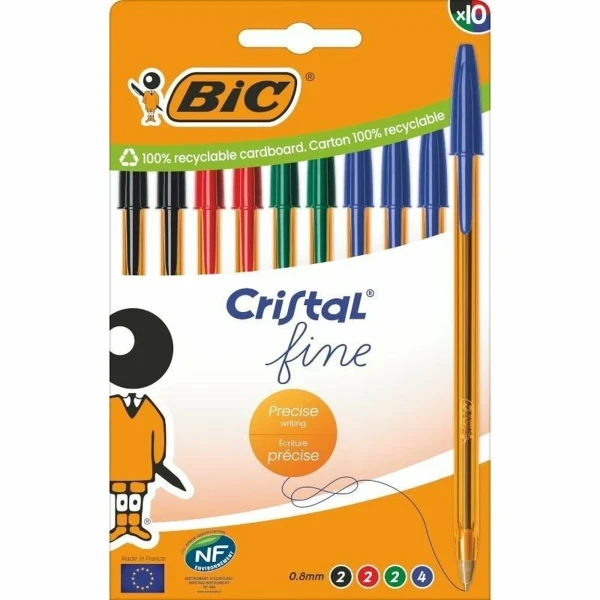 Set de Bolígrafos Bic Bic Cristal Fine 516356 Verde Multicolor